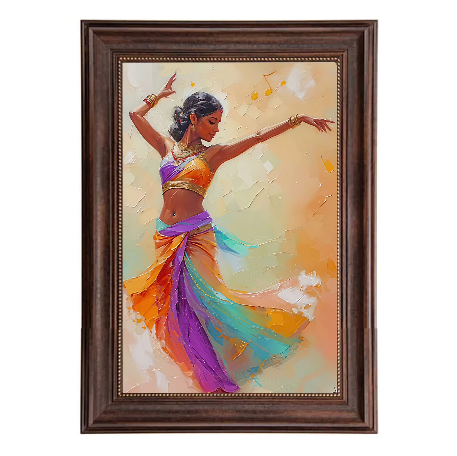 Graceful Woman in Colorful Dance
